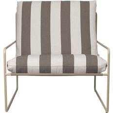 Loungestühle ferm LIVING Desert Sessel Cash stripe-chocolate Loungestuhl