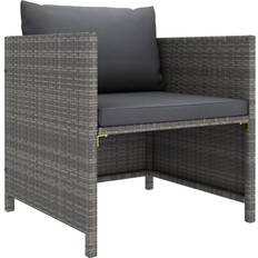 Grijs Loungesets voor Buiten vidaXL Tuinbank Met Kussens Poly Rattan Grijs