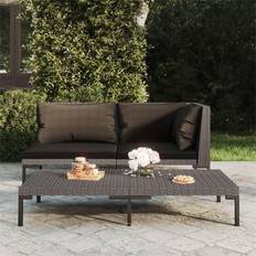 Conjuntos de Sala de Exterior vidaXL Patio Sofa with Cushions Half Round Poly Rattan Conjunto de Sala de Exterior