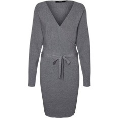 XS Vestidos Vero Moda Hollyrem Dress - Grey/Medium Grey Melange