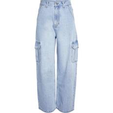 Noisy May Denim Alexa Normal Waisted Cargo Jeans - Light Blue