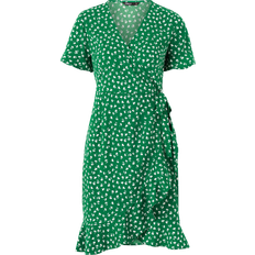 Dame - Grønne Kjoler Only Olivia Wrap Short Dress - Green