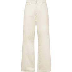 Beige Jeans Dr. Denim Omar Cremefarvede jeans med brede ben-Hvid Cremefarvet