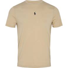 Polo Ralph Lauren Grønne Klær Polo Ralph Lauren T-Shirt aus Baumwolle mit mittiger Logo-Stickerei, Custom Slim Fit von in Khaki