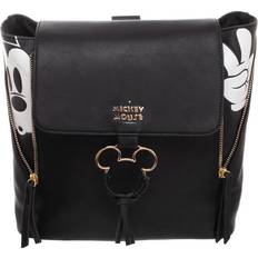 Faux Leather School Bags BioWorld Disney Mickey Mouse Peek-a-Boo Mini Backpack - Black