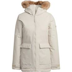 Adidas Women's Utilitas Hooded Parka Jacket - Beige