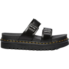 Dr. Martens Myles Brando Leather Buckle Slide Sandals - Black