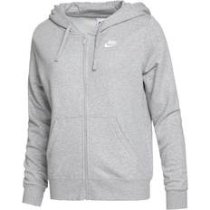 Women - XXS Tops Nike Sportswear Club Fleece Women's Full-Zip Hoodie - Dark Grey Heather/White