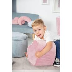 Grau Hocker Roba Kinderhocker in Herzform „Lil Sofa“, bequemer Hocker Mauve bezogen, Pouf