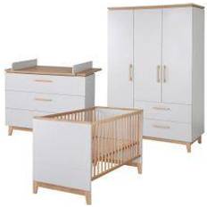 Möbel-Sets Roba Komplett-Babyzimmer, Kinderzimmerset Caro Babybett, Wickelkommode, Kinderkleiderschrank