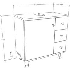 VCM Holz Badmöbel Badunterschrank Waschbeckenunterschrank