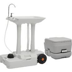 Waters vidaXL Set Toilette da Campeggio Portatile e Supporto Lavamani