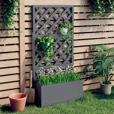 Pots, Plants & Cultivation vidaXL Trellis Planter Grey 65x33x135 WPC