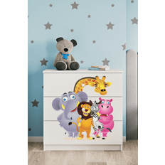 Kocot Kids Babydreams Børnekommode Med Zoo Dyr M 3 Skuffer Hvid Laminat