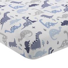 White Fabrics Bedtime Originals Roar Blue/Gray/White Dinosaur Baby Fitted Crib Sheet Crib