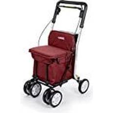 Carlett Shoppingvagnar Carlett Lett800 Senior Comfort 4-Wheel Shopping Trolley with Removable Bag 29L/15kg and Storage Compartment, Ruby Red