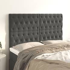 Camas y Colchones vidaXL Cabeceros 4 Unidades De Terciopelo Gris Oscuro 80x7x78/88 cm Cabecero 80cm