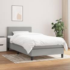 vidaXL Sommier À Lattes de Avec Matelas Gris Clair 80x200 cm Lit Continental