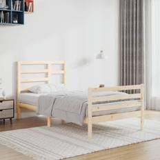 Sängar & Madrasser vidaXL massivt trä Sängram
