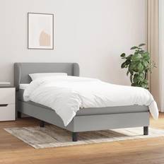 vidaXL Sommier À Lattes de Avec Matelas Gris Clair 80x200 cm Lit Continental