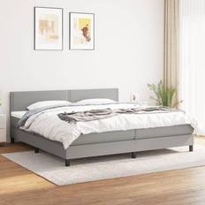 vidaXL Box Spring Con Colchón Tela Gris Claro 180x200 cm Cama Continental