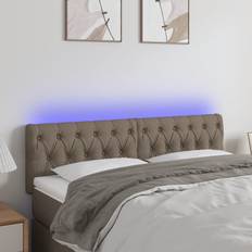 vidaXL LED-lys stof gråbrun Sengegavl