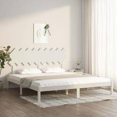 180cm Strutture letto vidaXL Giroletto Bianco 180x200 cm Super King in Legno Massello