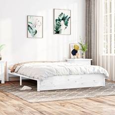vidaXL Bedframe Massief Hout Wit 180x200 cm