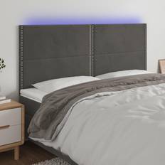 vidaXL À LED Meuble De Chambre À Coucher 180x5x118/128 cm Velours Tête de lit