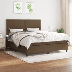 180cm Letti saldi vidaXL Giroletto Marrone Scuro 180x200 cm Tessuto Letto Continentale