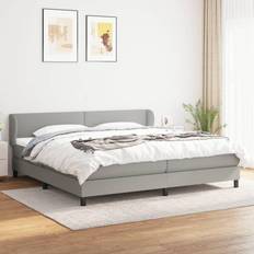 vidaXL Gris Clair 200x200 cm Tissu Lit Continental