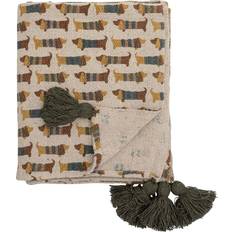 Bloomingville MINI Charlie Tæppe Brun, Beige (160x130cm)