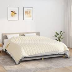 Textiles vidaXL Con Peso Tela Color Crema Claro 220x260 cm 11 kg Manta ponderada Beige, Blanco