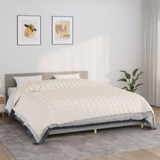 Gewichtsdekens vidaXL Verzwaringsdeken 220x260 cm 11 kg Stof Lichtcrèmekleurig