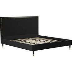 Black velvet bed frame CosmoLiving by Cosmopolitan Audrey King