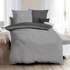 100.0 cm Dekbedovertrekken Kaeppel Bettwäsche Mako Jaro Duvet Cover Grey, Silver, Black (200x100cm)