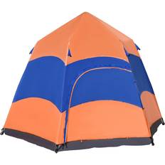 Doppelwandzelt für 5–6 Personen orange, blau