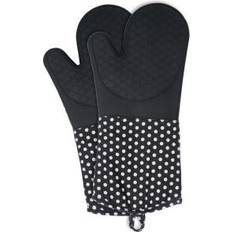 Wenko Mitt-sæt Sort Bomuld Silikone 185 mm x 375 mm Grydelap Sort