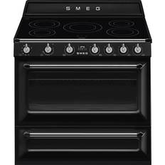 90 cm Induktionsherde Smeg TR90IBL2 Stand-Elektroherd Schwarz