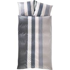 Joop! Mako Satin 40x80cm 'Cornflower Stripes' Kissenbezug Grau, Braun