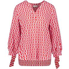 Orange Blusar Gerry Weber Dam 160016-31413 Blus, Ecru/vit/röd/orange tryck, 42, Ecru/vit/röd/orange tryck