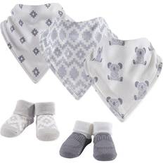 Gray Drool Bibs Hudson Baby Infant Cotton Bib and Sock Set 5pk Koala One Size