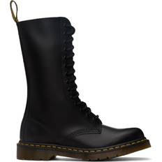 Textile Lace Boots Dr. Martens 1914 Smooth Leather Tall Boots - Black