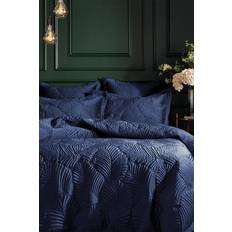 Paoletti Palmeria Quilted Super Duvet Cover Blue