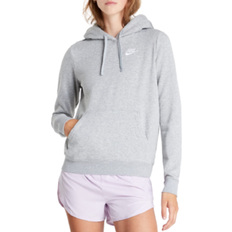 Nike club grey hoodie NIKE Sportswear Club Fleece Women's Pullover Hoodie - Dark Grey Heather