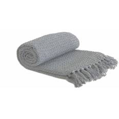 Waffle Textured Blankets Silver, Beige