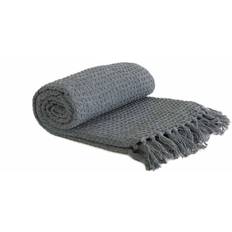 Waffle Textured Blankets Black, Beige