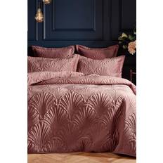 Paoletti Embroidered Quilted Duvet Cover Pink
