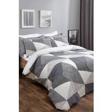 Black Duvet Covers Dreamscene Textured Geometric Set Duvet Cover Grey, Black