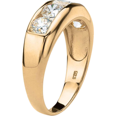 PalmBeach Round Wedding Ring - Gold/Transparent